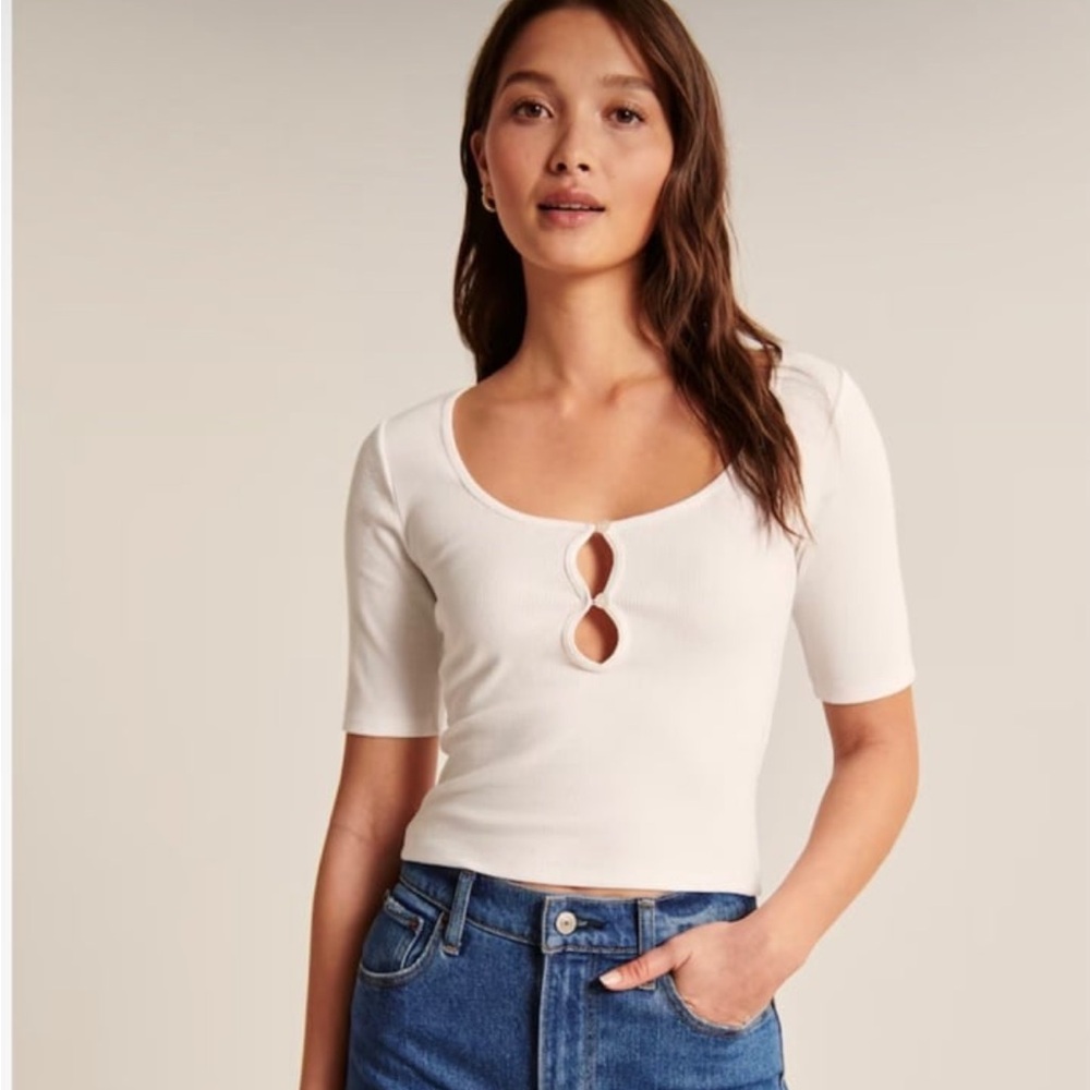 Abercrombie Button Detail Cutout Top